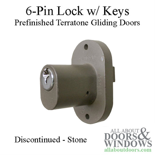 Discontinued - Andersen 3 Panel Prefinished Terratone 6 Pin Exterior Lock with Keys - Stone