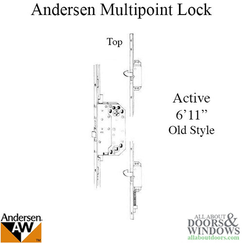 Unavailable Andersen Multipoint Lock, FWH611 Active Door - Gold Face Discontinued - Unavailable Andersen Multipoint Lock, FWH611 Active Door - Gold Face Discontinued