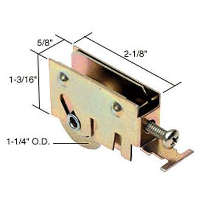 Sliding Door Roller For Sliding Patio Door With Adjustable Steel K Tab Housing  With 1.25 Inch Steel Wheel