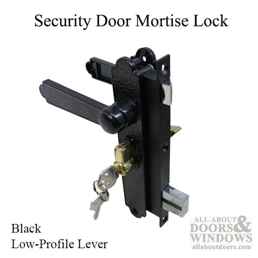 Academy Security Door Mortise Lock - Complete w/ key Cylinder - Black