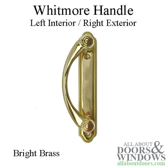 Andersen Whitmore Gliding Door Handle - Left Interior/Right Exterior - Bright Brass