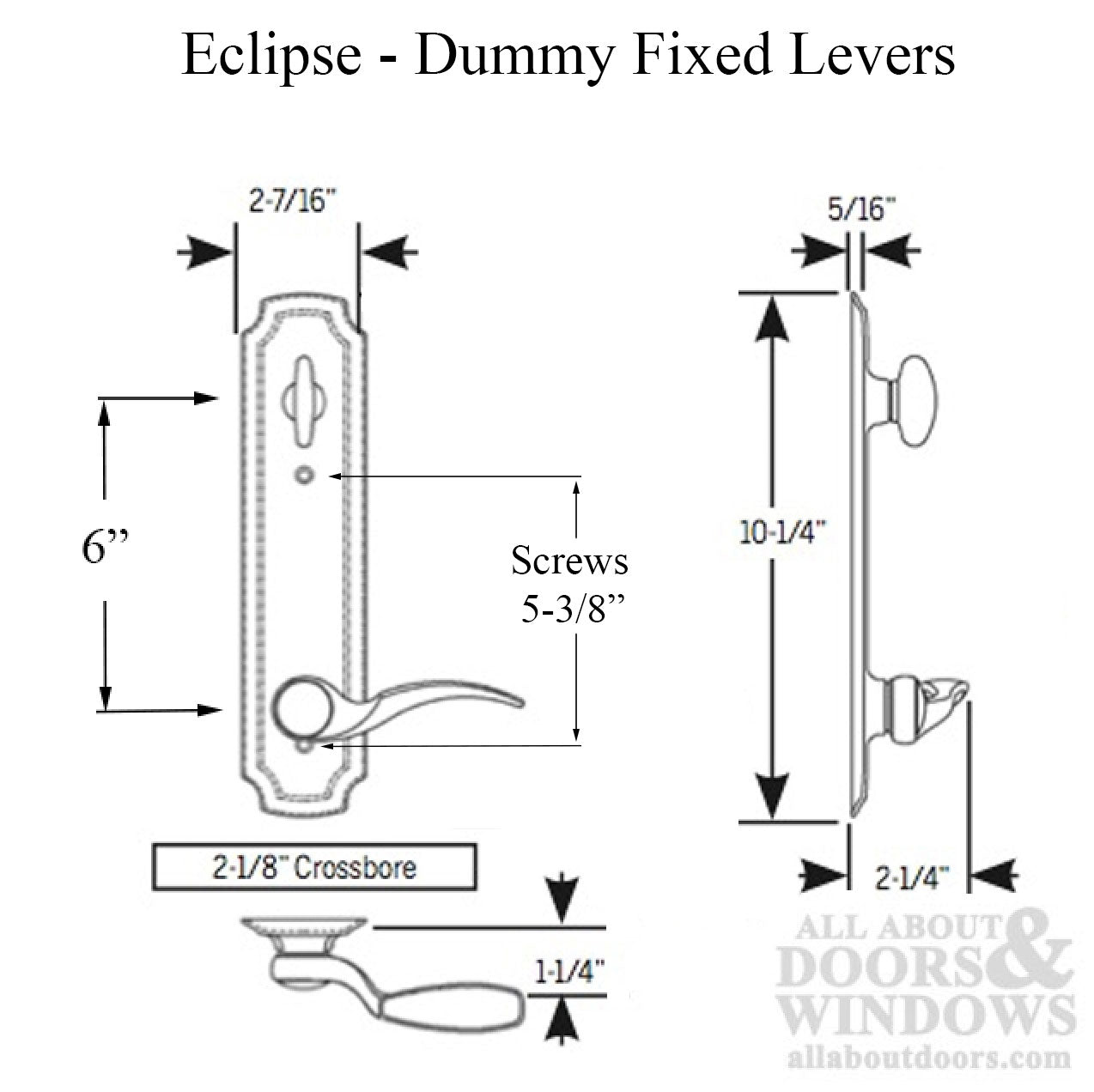 Trilennium Eclipse Handle Set, Fixed Dummy 6