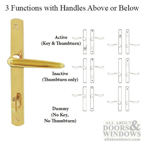 G-U Torino Handle and 30mm Plate Series, Solid Brass, Inactive, Thumbturn Only (Handles DO Move), Choose Color - G-U Torino Handle and 30mm Plate Series, Solid Brass, Inactive, Thumbturn Only (Handles DO Move), Choose Color