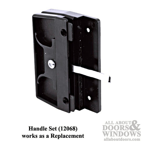 DISCONTINUED Non-Handed Plastic Latch & Pull Handle Set for Sliding Screen Door - Black - DISCONTINUED Non-Handed Plastic Latch & Pull Handle Set for Sliding Screen Door - Black