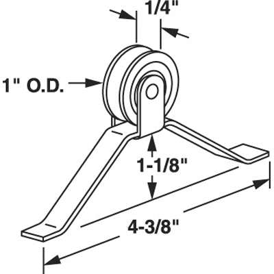 Center Mount Spring Tension Roller Assembly with 1 Inch Nylon Wheel for Sliding Screen Door - Center Mount Spring Tension Roller Assembly with 1 Inch Nylon Wheel for Sliding Screen Door