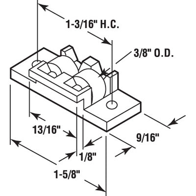 Roller Assembly (Flat) - Sliding Windows, Nylon / Steel - Roller Assembly (Flat) - Sliding Windows, Nylon / Steel