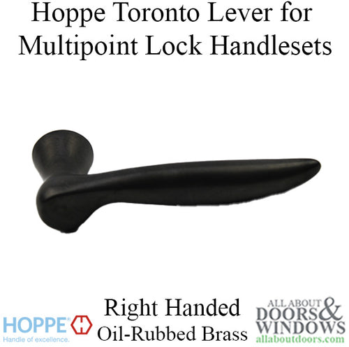 Toronto Lever Handle for Right Handed Multipoint Lock Handlesets - Oil-Rubbed Brass - Toronto Lever Handle for Right Handed Multipoint Lock Handlesets - Oil-Rubbed Brass