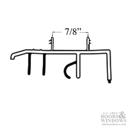 Door Bottom / Vinyl Sweep with barbs, Black Fins, snap-in - 33-9/16"