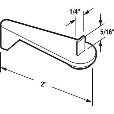 Latch Lever - Sliding Patio Door, Black Plastic with Steel Pin - Latch Lever - Sliding Patio Door, Black Plastic with Steel Pin