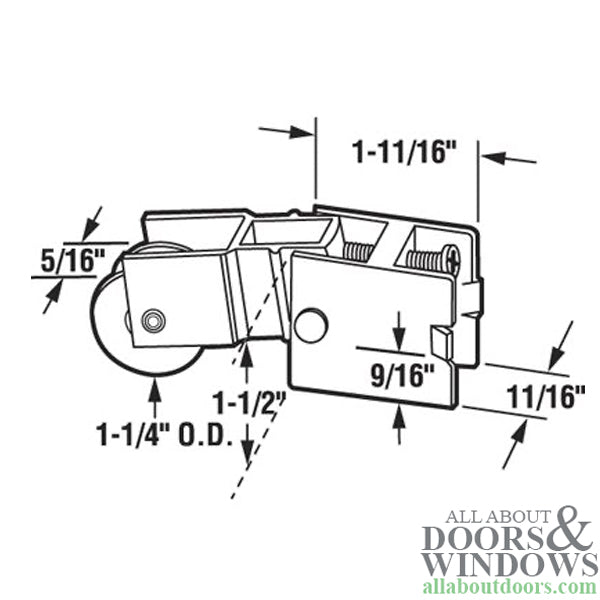 Sliding Door Roller With Adjustable Aluminum Housing 1.25 Inch Steel Wheel - Sliding Door Roller With Adjustable Aluminum Housing 1.25 Inch Steel Wheel
