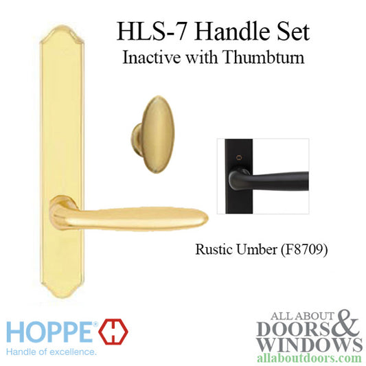 HOPPE HLS7 Handle Set with Verona Lever Non Keyed Inactive with Thumbturn Rustic Umber