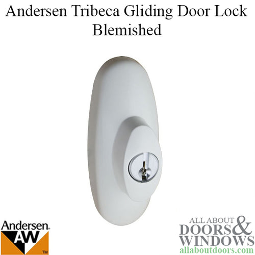 Keyed Lock Assembly, Andersen Tribeca Gliding Door, RH - White - Blemished - Keyed Lock Assembly, Andersen Tribeca Gliding Door, RH - White - Blemished