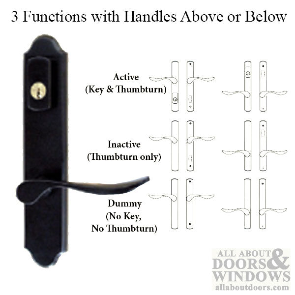 G-U Venice Handle and 45mm Plate Series, Zamac, Active, Key and Thumbturn (Handle Below Cylinder), Choose Color - G-U Venice Handle and 45mm Plate Series, Zamac, Active, Key and Thumbturn (Handle Below Cylinder), Choose Color