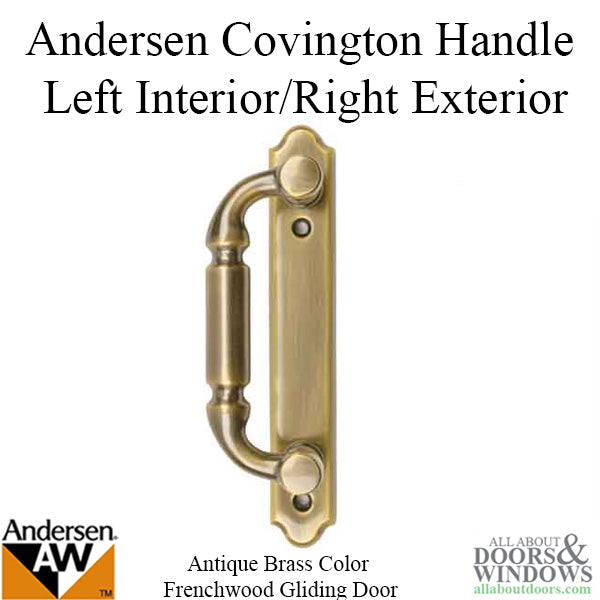 Andersen Frenchwood Gliding Door - Handle - Covington - Left Interior/Right Exterior - Antique Brass - Andersen Frenchwood Gliding Door - Handle - Covington - Left Interior/Right Exterior - Antique Brass