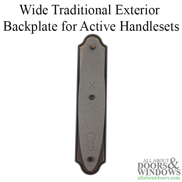 HOPPE Wide Traditional Exterior Backplate M3965N for Active Handlesets - Matte Black - HOPPE Wide Traditional Exterior Backplate M3965N for Active Handlesets - Matte Black