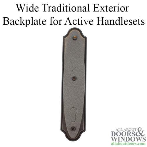 HOPPE Wide Traditional Exterior Backplate M3965N for Active Handlesets - Matte Black - HOPPE Wide Traditional Exterior Backplate M3965N for Active Handlesets - Matte Black