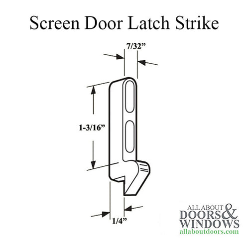 Marvin Screen Door Strike with screws - Zinc - Marvin Screen Door Strike with screws - Zinc