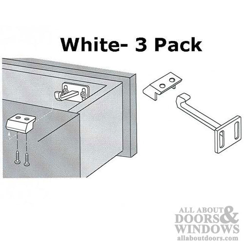 Cabinet Catches with Hooks Plastic Sold in 3 Pack - Cabinet Catches with Hooks Plastic Sold in 3 Pack