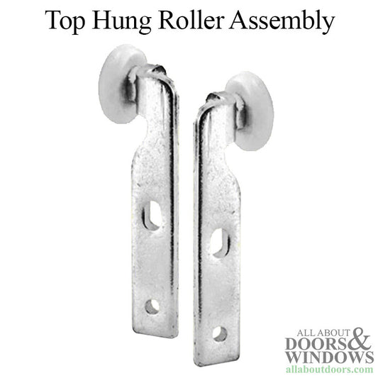 Left & Right Top Hung Roller Assembly with 7/8 Inch Nylon Wheel for Sliding Screen Door