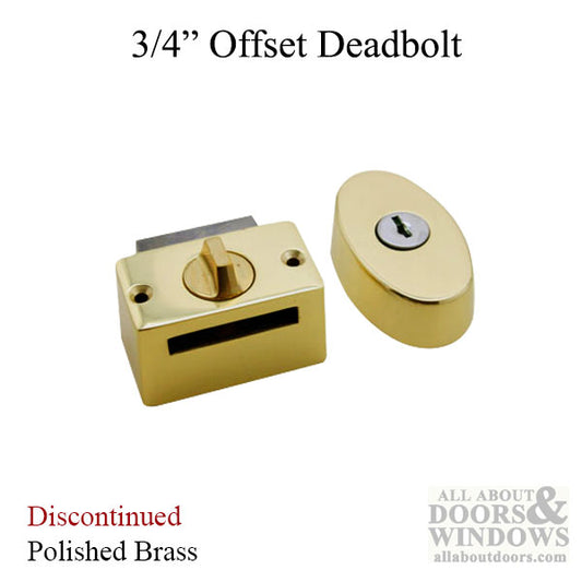 Deadbolt, 3/4 offset, Storm door Hardware - Polished Brass