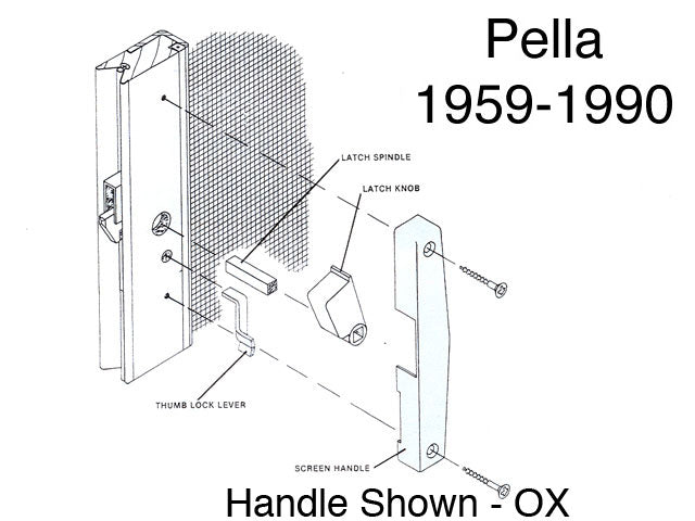 Pella Handle Set for Patio Screen Door in Copperite (1959-1990 Models) - Pella Handle Set for Patio Screen Door in Copperite (1959-1990 Models)