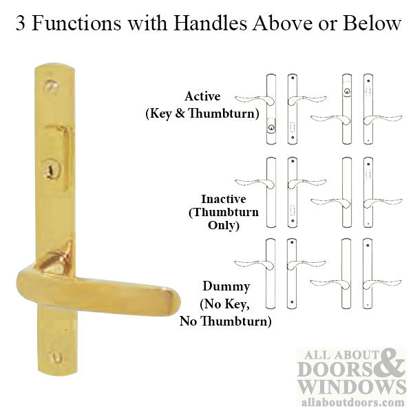 G-U Allegro Lever, 30mm Plate, Solid Brass, Active, Key and Thumbturn (Handle Below Cylinder) - Choose Color - G-U Allegro Lever, 30mm Plate, Solid Brass, Active, Key and Thumbturn (Handle Below Cylinder) - Choose Color