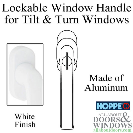 Luxembourg Lockable TBT Handle for Tilt & Turn Windows - Made of Aluminum - White