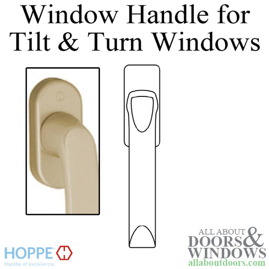 London Non-Locking Handle for Tilt & Turn Windows - Made of Aluminum - Champagne