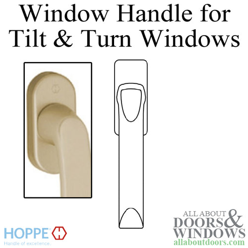 London Non-Locking Handle for Tilt & Turn Windows - Made of Aluminum - Champagne - London Non-Locking Handle for Tilt & Turn Windows - Made of Aluminum - Champagne