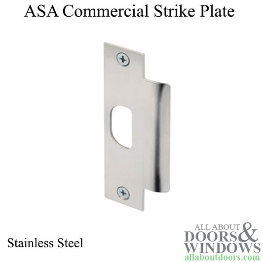 Strike Plate,  ASA  Commercial - Stainless Steel