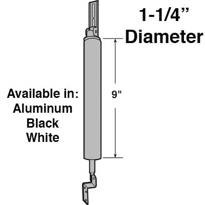 Closer, Storm Door, 1-1/4 x 9  Light Duty Pneumatic - Choose Color - Closer, Storm Door, 1-1/4 x 9  Light Duty Pneumatic - Choose Color
