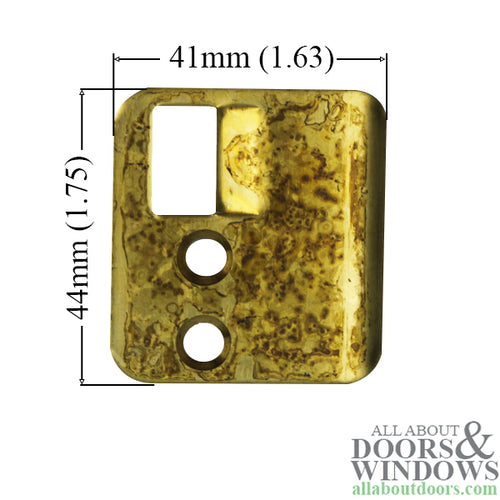 Right Handed Strike Plate, PS0022R, Shootbolt.1.63 x 1.75- Brass - Right Handed Strike Plate, PS0022R, Shootbolt.1.63 x 1.75- Brass