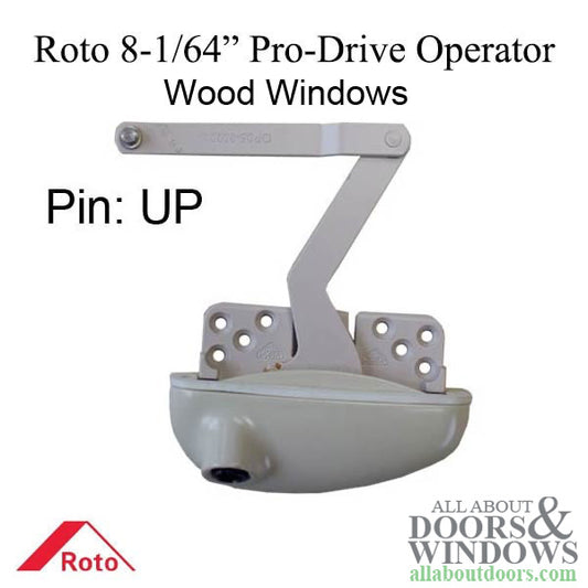 Roto  8-1/64"  Split Arm Pro Drive, inverted Arm, LH For Wood Windows - Almond