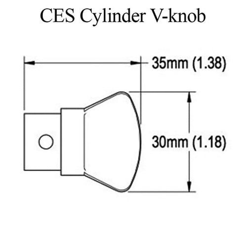 Thumbturn only CES Cylinder, V-knob - F41 Brushed Chrome - Thumbturn only CES Cylinder, V-knob - F41 Brushed Chrome