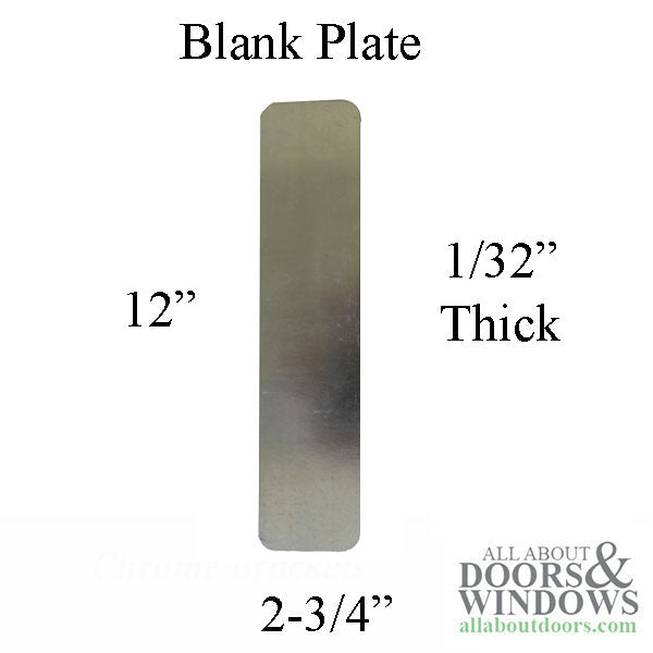 Escutcheon Mull Plate with Round Corners 2-3/4 x 12 x 1/32 Inch Steel Finish - Escutcheon Mull Plate with Round Corners 2-3/4 x 12 x 1/32 Inch Steel Finish