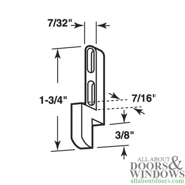 Heavy Duty Steel Latch Strike for Sliding Screen Door - Heavy Duty Steel Latch Strike for Sliding Screen Door