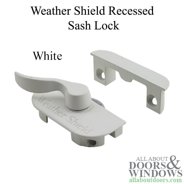 Weather Shield Logo Recessed w/ Flange window sash lock,  Left Hand - Weather Shield Logo Recessed w/ Flange window sash lock,  Left Hand
