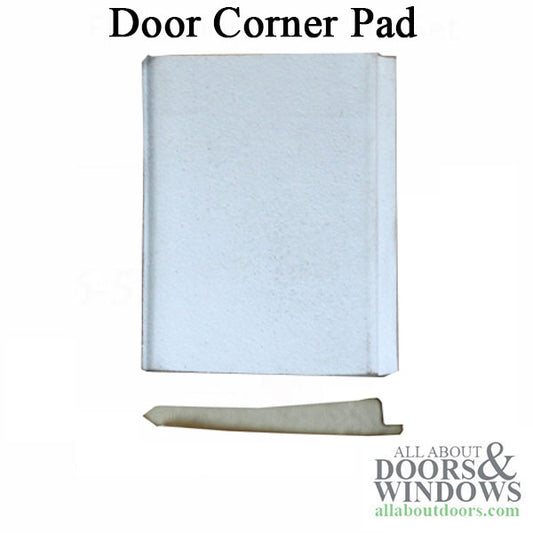 Dust / Air Corner Pad for doors, 1-7/8 x 1-1/2, Adhesive Back