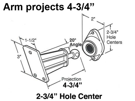 R V DOOR HOLDER ROD  4-3/4 inch Curved & RETAINER