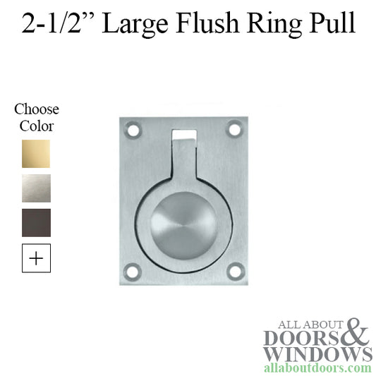 2-1/2" Large Flush Ring Pull - Choose Finish