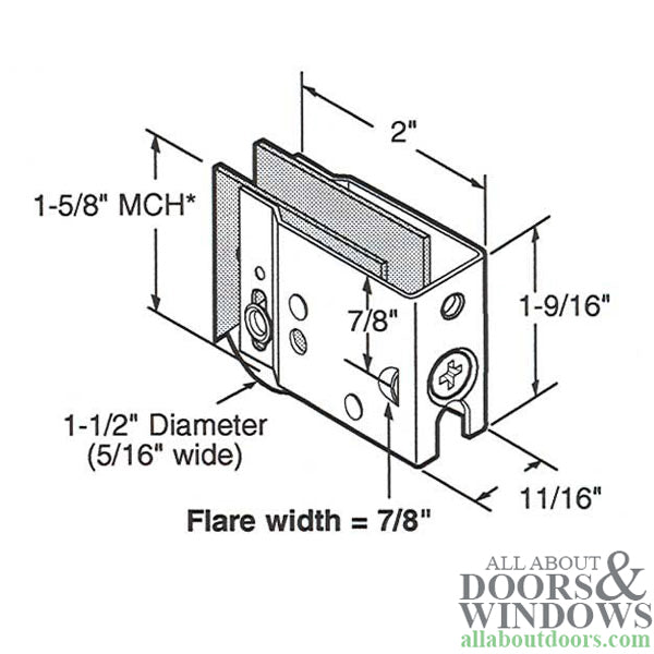 Sliding Door Roller With Plain Back 1.5 Inch Steel Wheel With Adjustable Steel Housing - Sliding Door Roller With Plain Back 1.5 Inch Steel Wheel With Adjustable Steel Housing