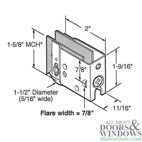 Sliding Door Roller With Plain Back 1.5 Inch Steel Wheel With Adjustable Steel Housing - Sliding Door Roller With Plain Back 1.5 Inch Steel Wheel With Adjustable Steel Housing