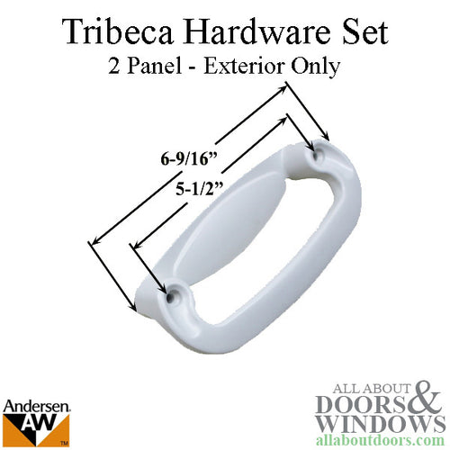 Andersen Tribeca 2-Panel Exterior Trim Hardware - Stone - Andersen Tribeca 2-Panel Exterior Trim Hardware - Stone