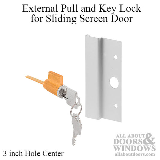 External Pull and Key Lock - Sliding Patio Door, International - Aluminum