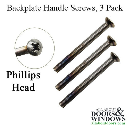 M5 x 75mm Handle Screws, 3 pack - 2-1/2 inch thick door - Satin Nickel - M5 x 75mm Handle Screws, 3 pack - 2-1/2 inch thick door - Satin Nickel