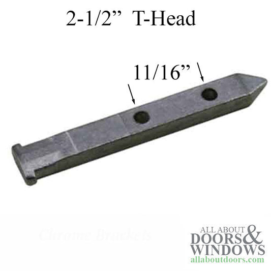 T-head Pivot Bar, Die-Cast Zinc, 2-1/2"