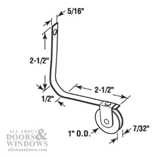 Spring Tension Roller Assembly with 1 Inch Nylon Wheel for Sliding Screen Door - Spring Tension Roller Assembly with 1 Inch Nylon Wheel for Sliding Screen Door