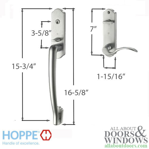 Hoppe Munchen HLS2000 Traditional Entrance Handle Set - Left Hand - Hoppe Munchen HLS2000 Traditional Entrance Handle Set - Left Hand