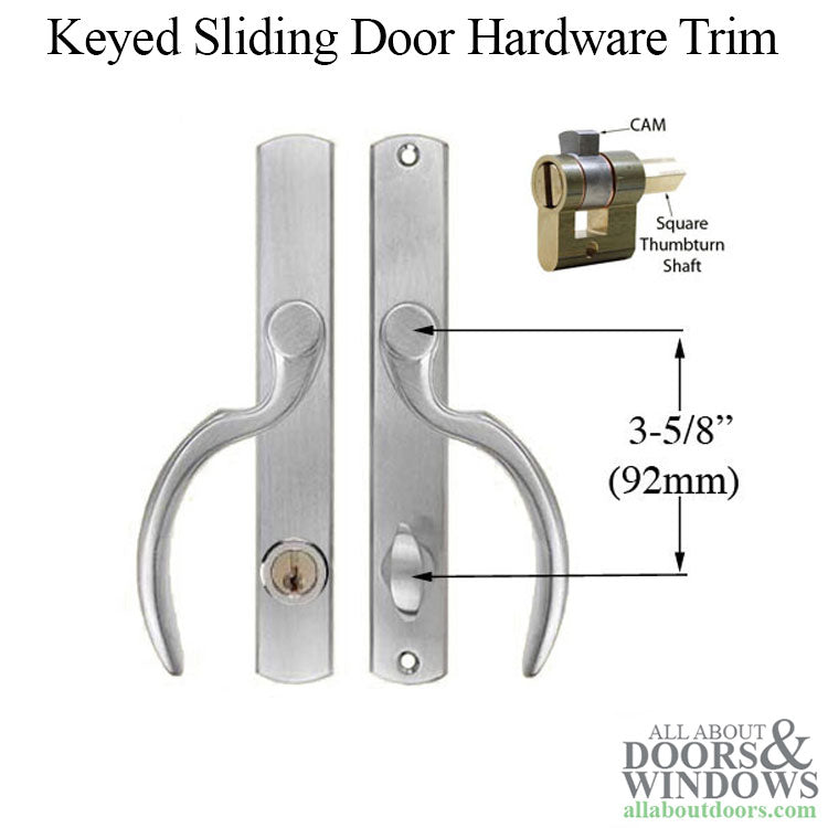 Fontana Keyed Entry for Winkhaus Sliding Door Hardware Trim - Fontana Keyed Entry for Winkhaus Sliding Door Hardware Trim