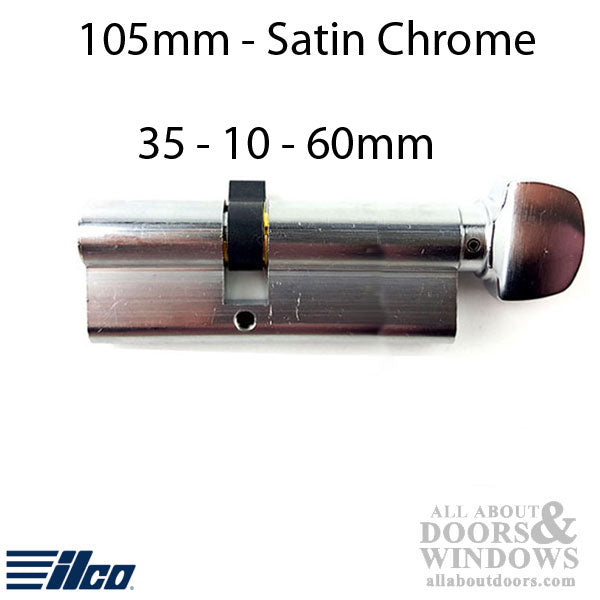 105mm Custom Euro Profile Cylinder 65/40, 6 Pin Schlage - US26D Satin Chrome - 105mm Custom Euro Profile Cylinder 65/40, 6 Pin Schlage - US26D Satin Chrome